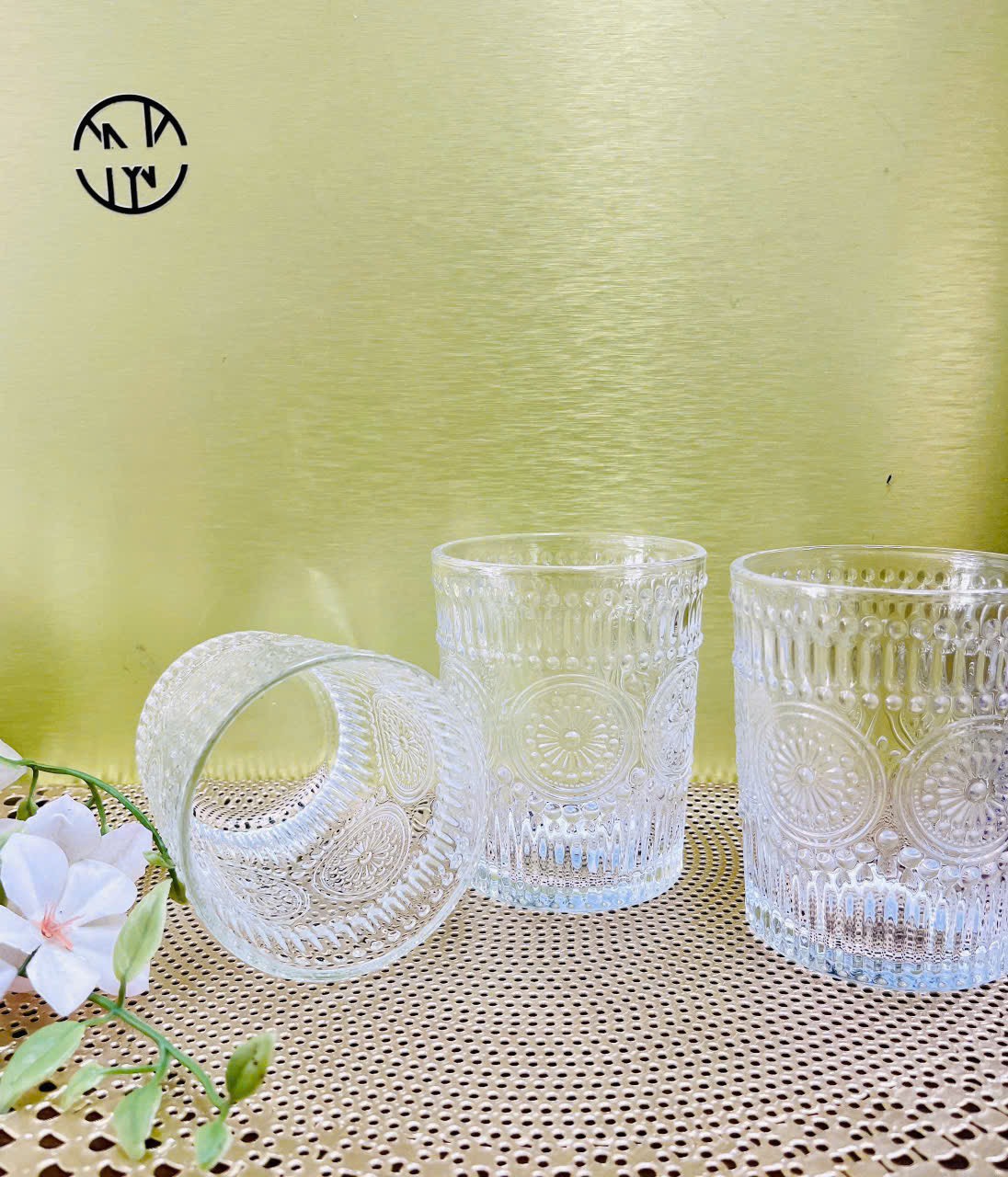 Cốc Thuỷ Tinh Lùn 300ml Hoa Văn Sang Trọng (2)
