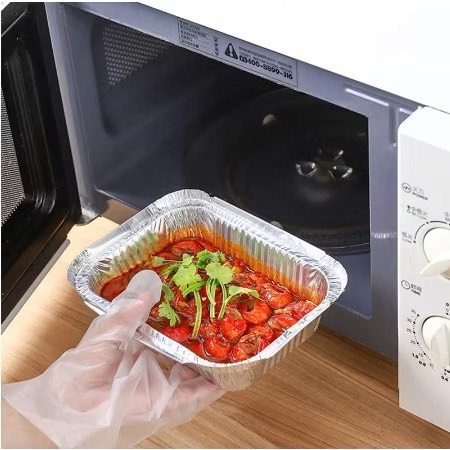Set 10 Khay Bạc Chữ Nhật Lót Nồi Chiên 700ml (1)