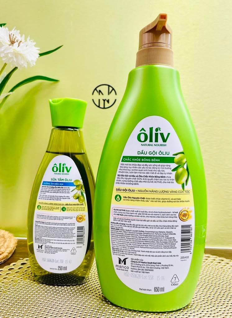 DẦU GỘI OLIU CHẮC KHOẺ BỒNG BỀNH 650ML TẶNG SỮA TẮM OLIU 250ML