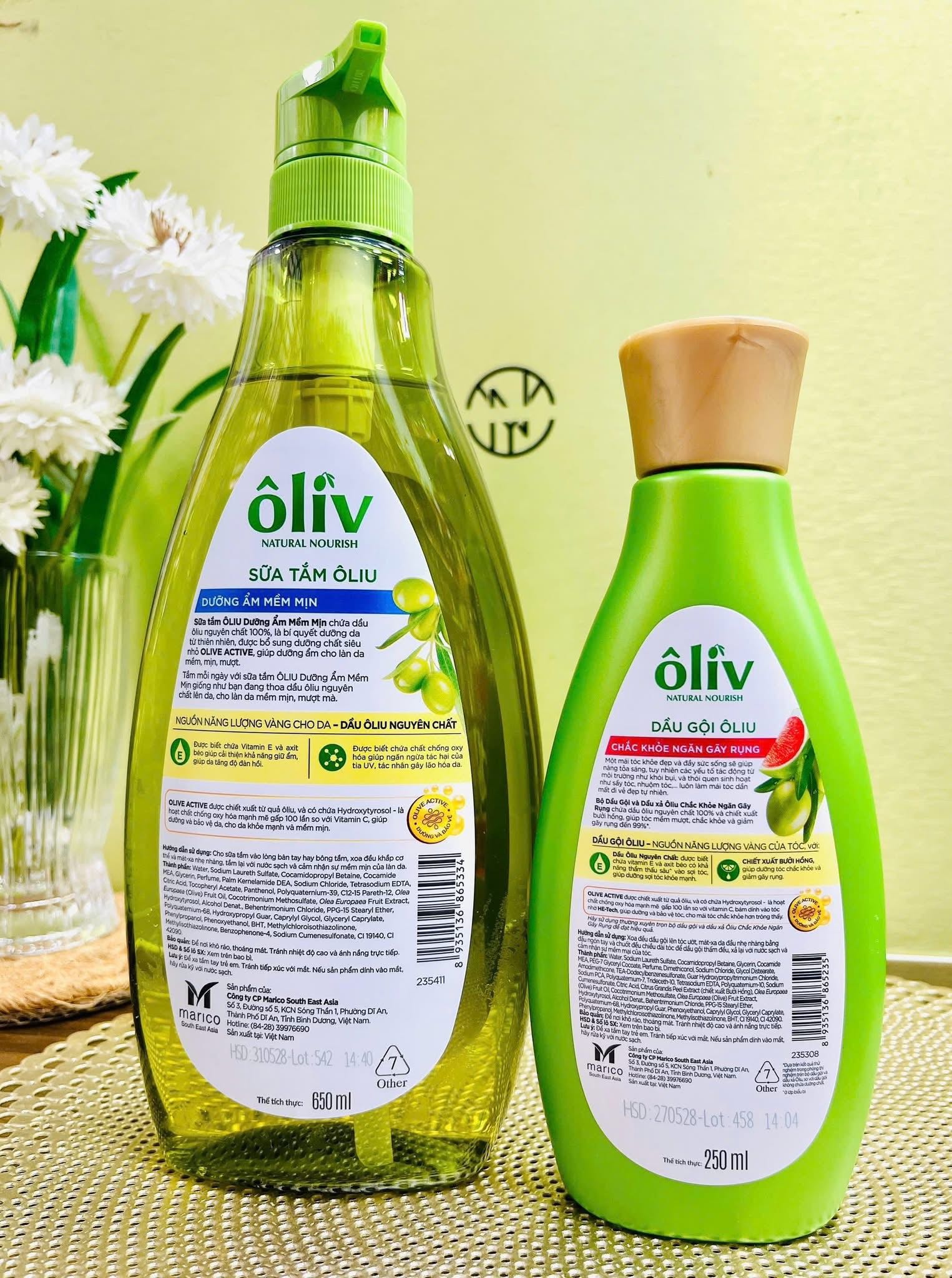 SỮA TẮM OLIU DƯỠNG ẨM MỀM MỊN 650ML TẶNG DẦU GỘI OLIU 250ML