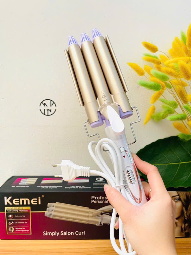 MÁY UỐN TÓC 3 TRỤC KEMEI 1010 CHÍNH HÃNG (20)
