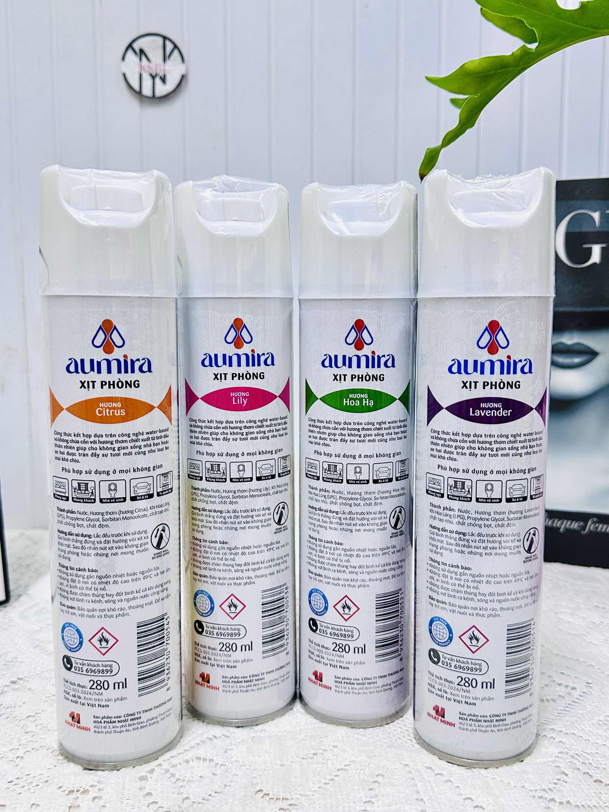 CHAI XỊT THƠM PHÒNG AUMIRA 280ml CHÍNH HÃNG X-CLEEN