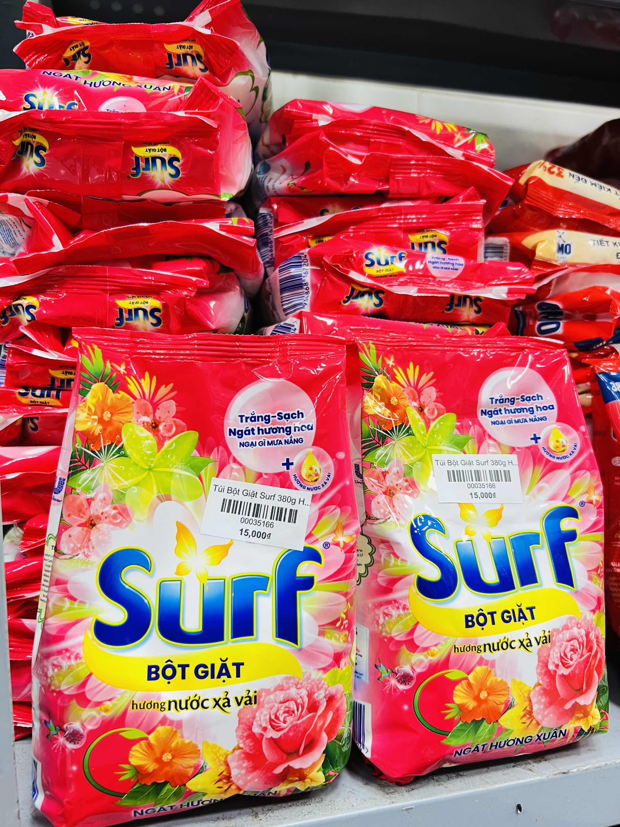 TÚI BỘT GIẶT SURF 380g HƯƠNG NƯỚC XẢ VẢI NGÁT HƯƠNG XUÂN (1)