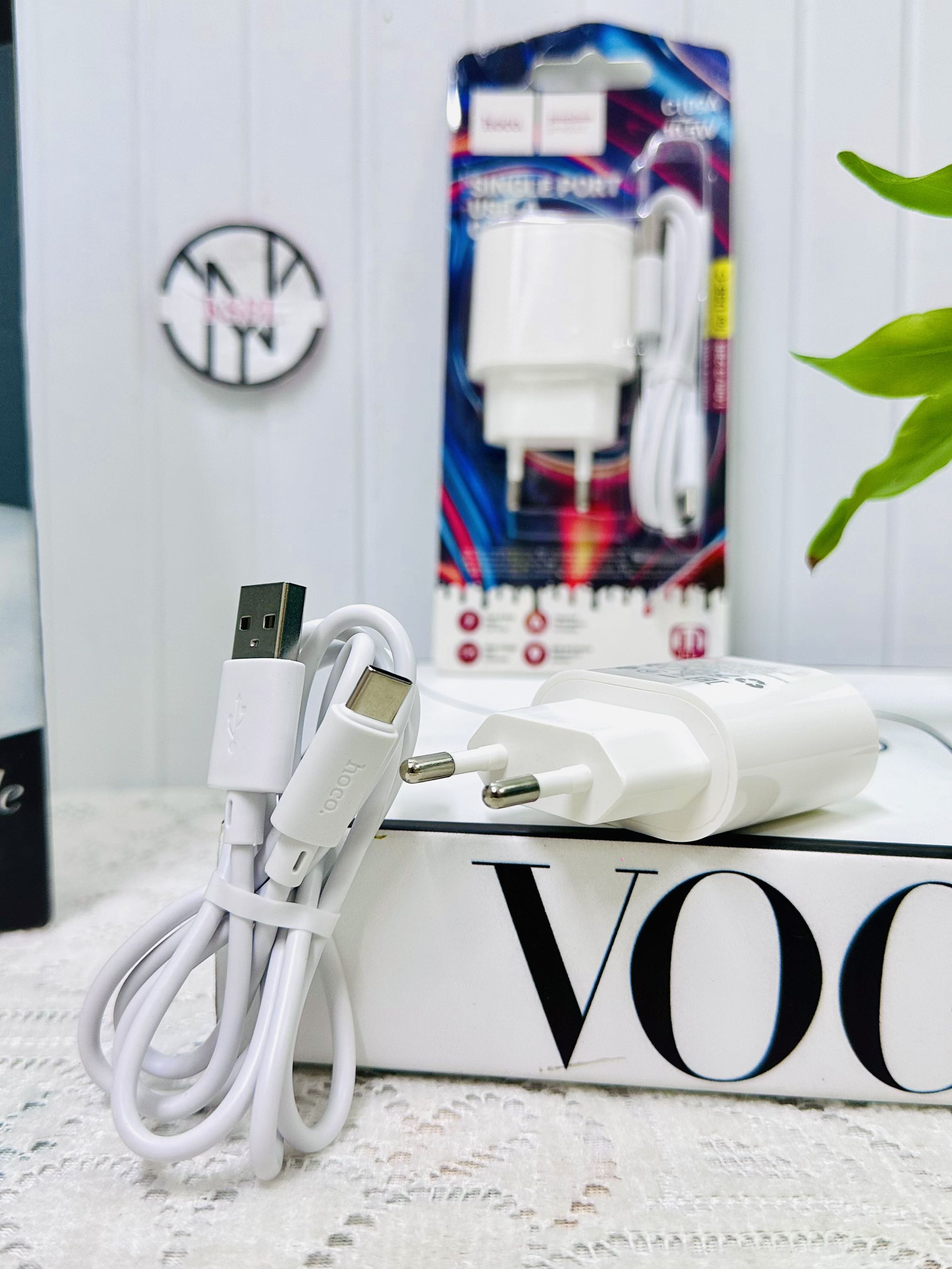 Bộ sạc 10.5W HOCO C109A (TypeC 10.5W) cóc 1 cổng USB kèm cáp usb ra Type C chính hãng (4)