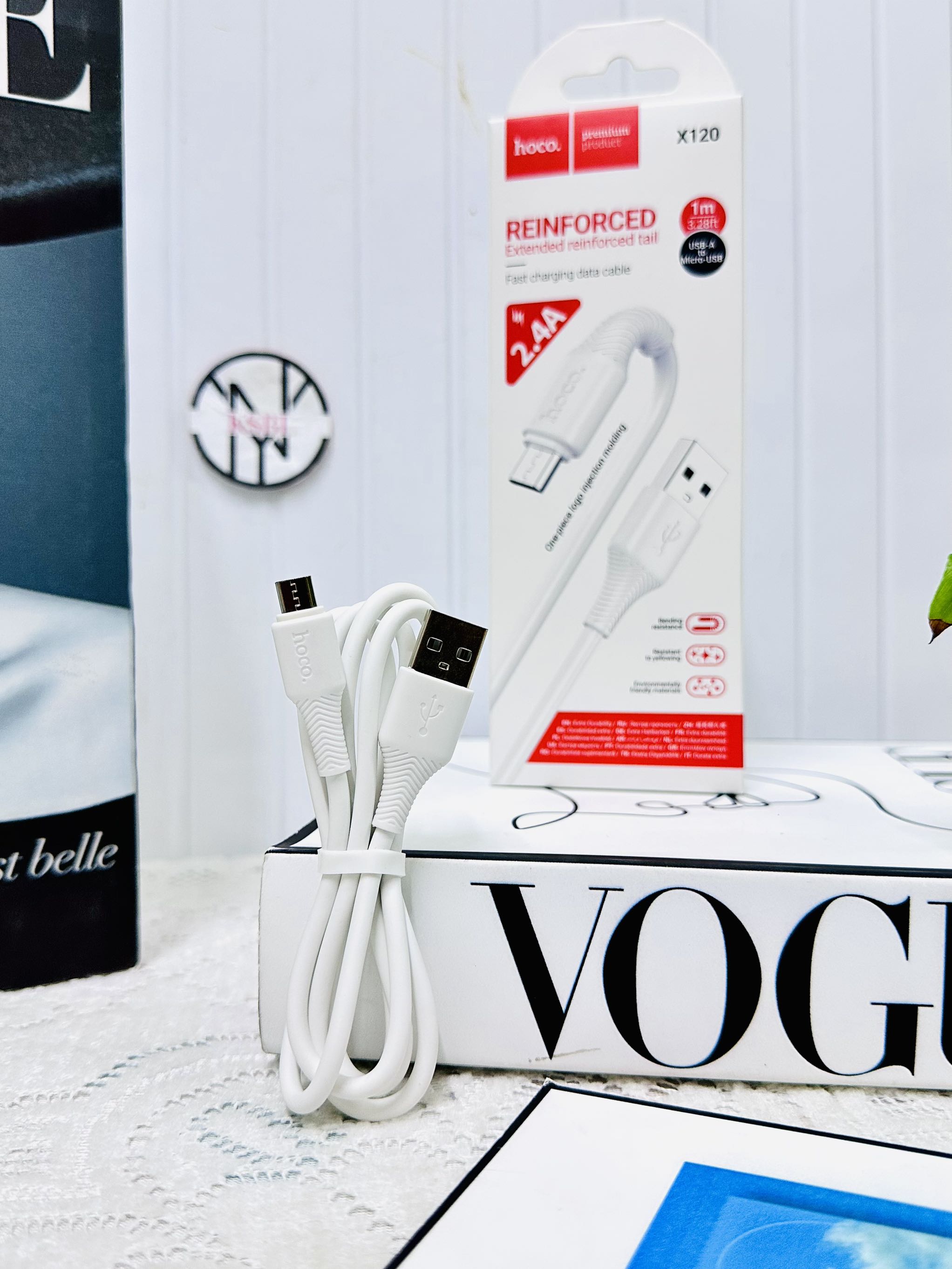 Cáp sạc nhanh 2.4A HOCO X120 Micro cáp usb ra Micro dây nhựa dài 1m chính hãng (1)