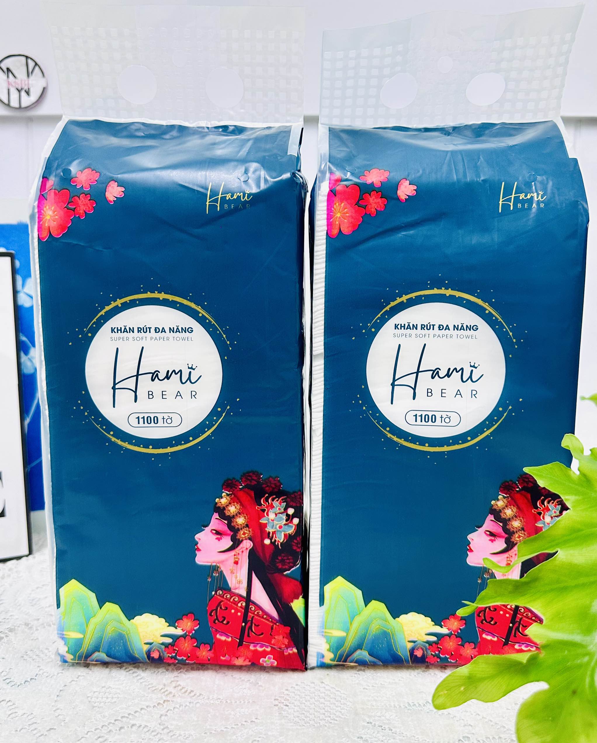 BỊCH KHĂN GIẤY RÚT 1100 TỜ HAMI MẪU CÔ GÁI CHÍNH HÃNG (1)