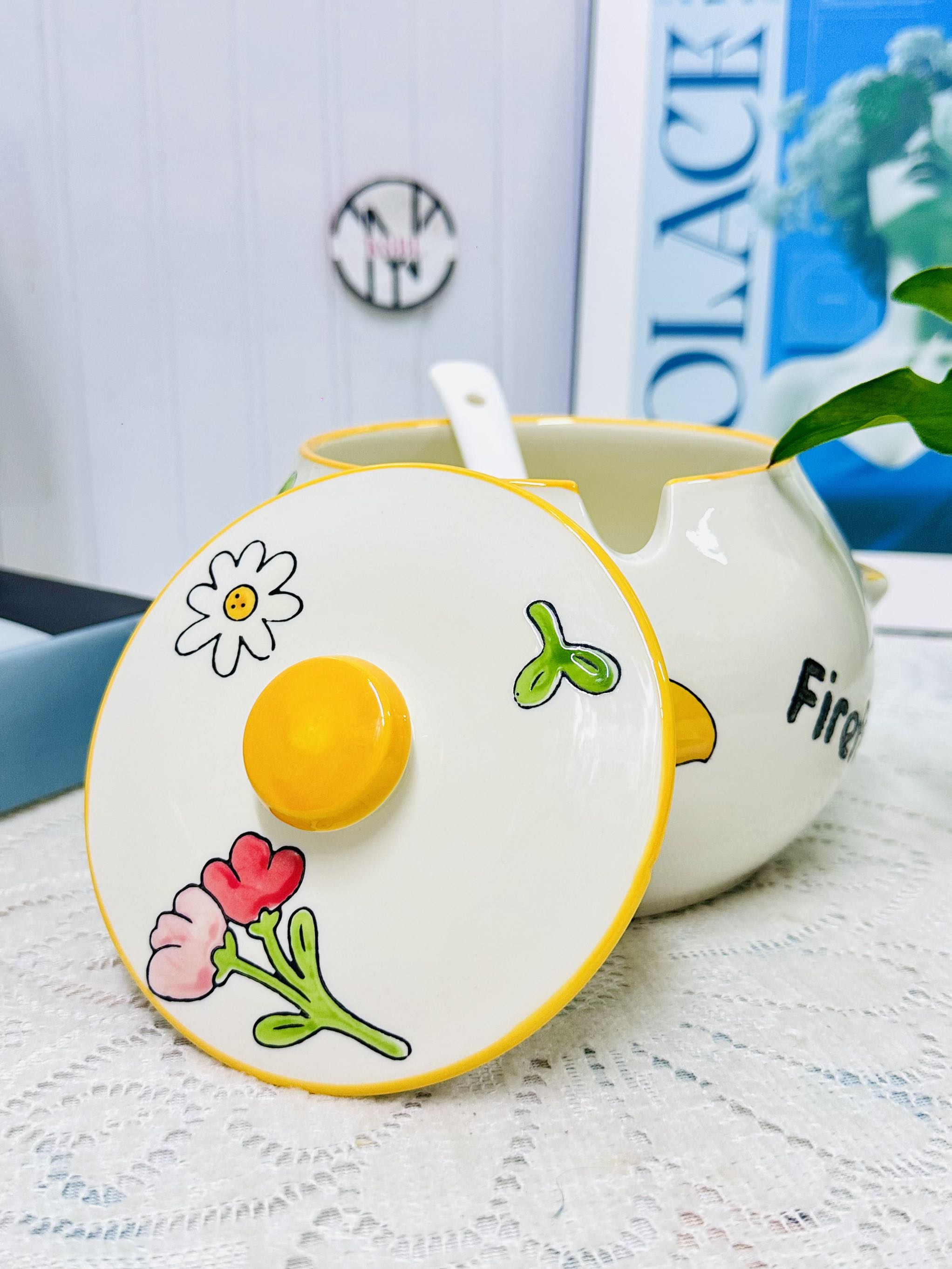 HŨ ĐỰNG DẦU MỠ MẪU HOA HOẠ TIẾT 800ml (6)