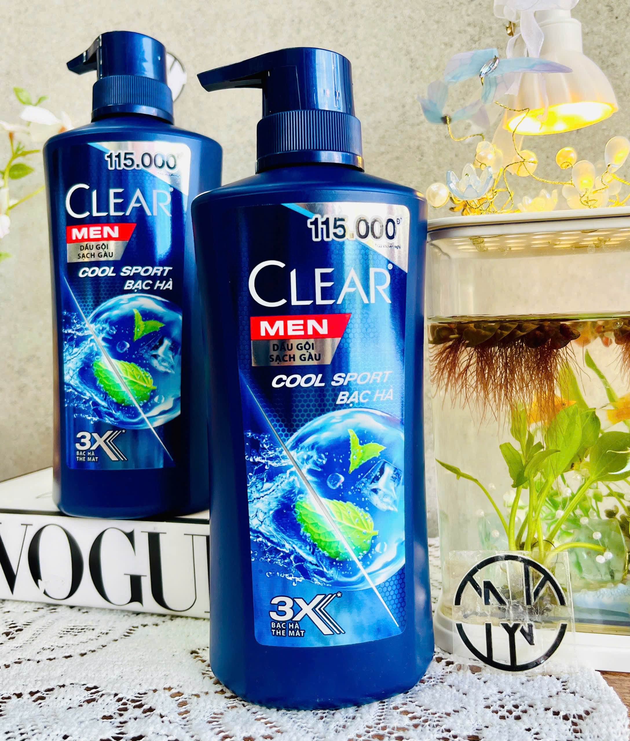 CHAI DẦU GỘI CLEAR MEN 350g BẠC HÀ 3X SẠCH GẦU (5)