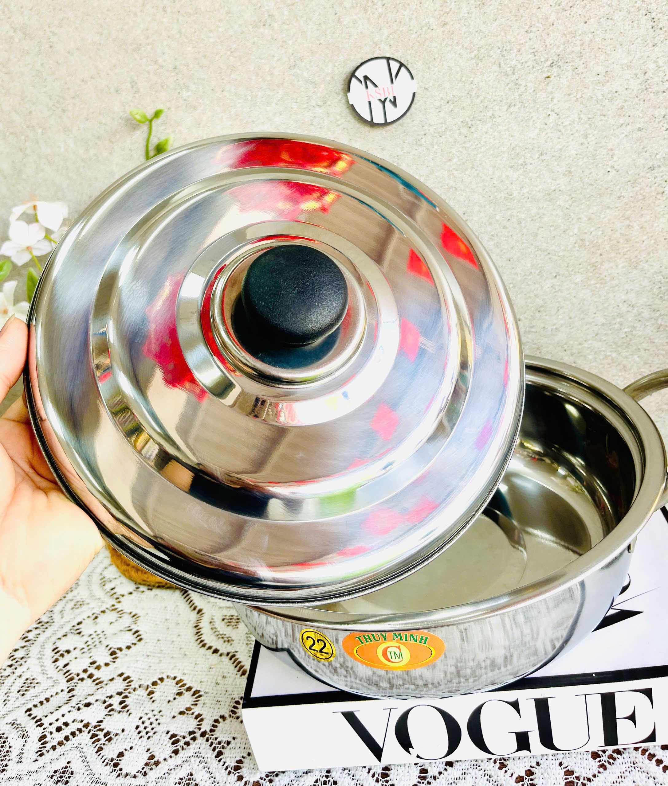 Nồi INOX ĐÁY BẰNG CTY THUÝ MINH 22CM (3)
