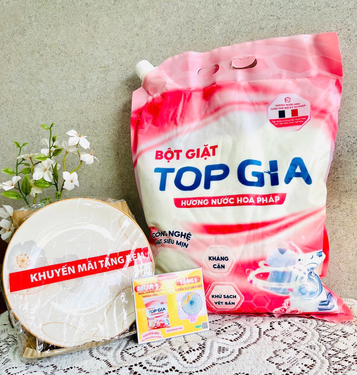 KM TÚI BỘT GIẶT 3.3kg TOPGIA CHÍNH HÃNG TẶNG 1 DĨA 00078 (10)