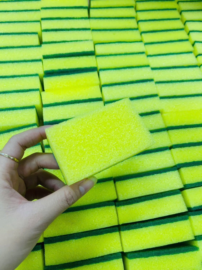 KM (10 TẶNG 5) BỌT BIỂN RỬA CHÉN MÀU XANH ( KO Ck)