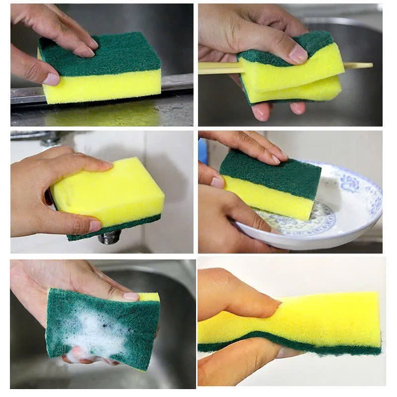 KM (10 TẶNG 5) BỌT BIỂN RỬA CHÉN MÀU XANH ( KO Ck)