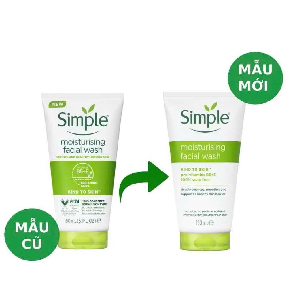 KM SỮA RỬA MẶT SIMPLE TRẮNG ĐỤC 150ml CHO DA THƯỜNG CẤP ẨM + TẶNG 1 TẨY TRANG 200ml (Ko áp dụng giảm 10)