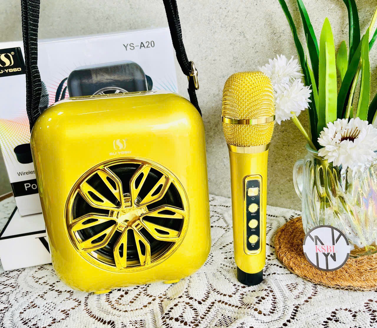 Loa bluetooth karaoke A20 Mẫu Mới Nhất tặng kèm 1 micro ko dây (30) '