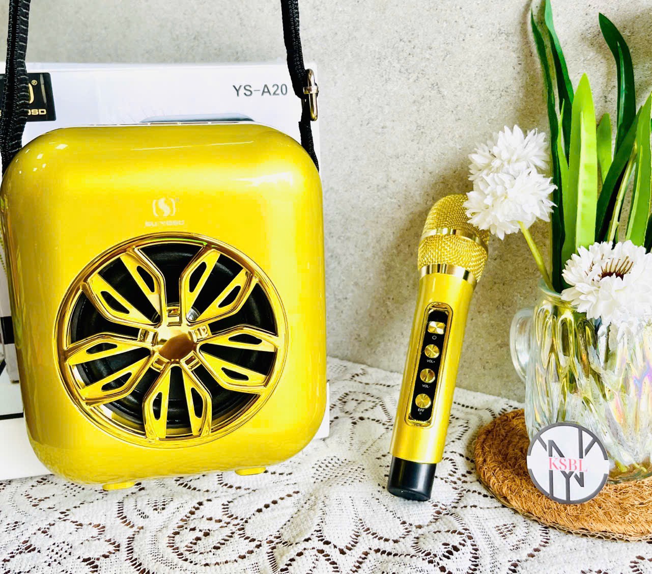 Loa bluetooth karaoke A20 Mẫu Mới Nhất tặng kèm 1 micro ko dây (30) '