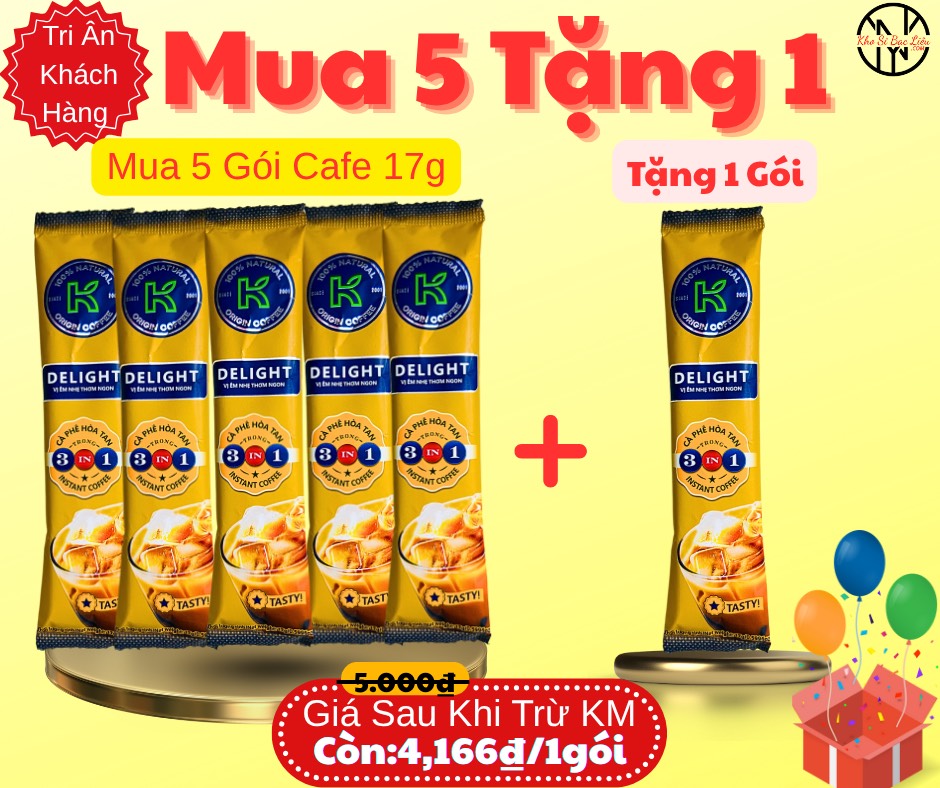 KM GÓI CAFE K LOẠI CÀ PHÊ SỮA CHÍNH HÃNG 17g  (MUA 5 TẶNG 1 MUA 10 TẶNG 3)