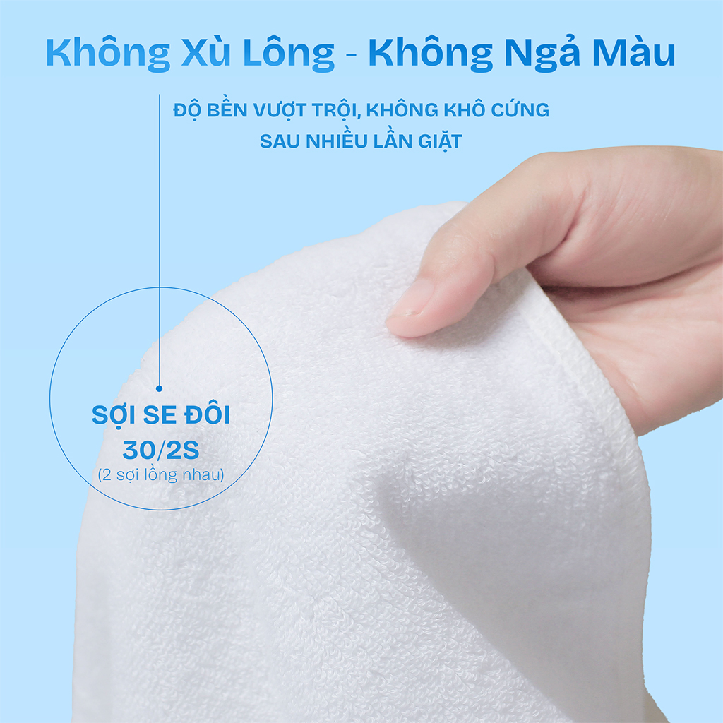 Bộ khăn tắm và khăn mặt khách sạn màu trắng tinh khôi sang trọng