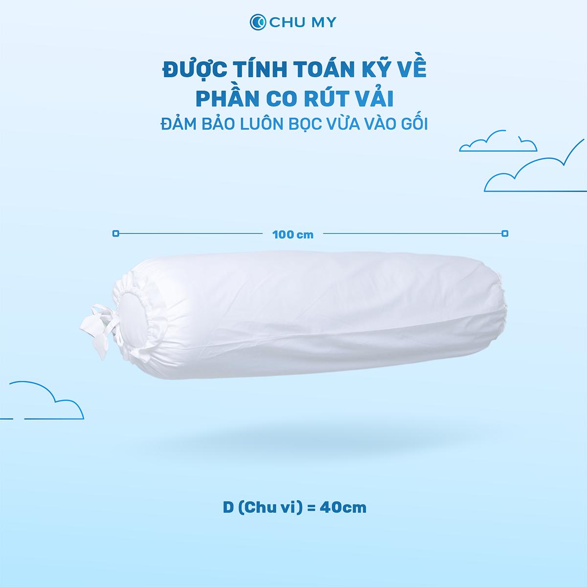 Vỏ Gối Ôm Cotton Khách Sạn 5 Sao D40x100cm | CHU MY - Hình ảnh 5
