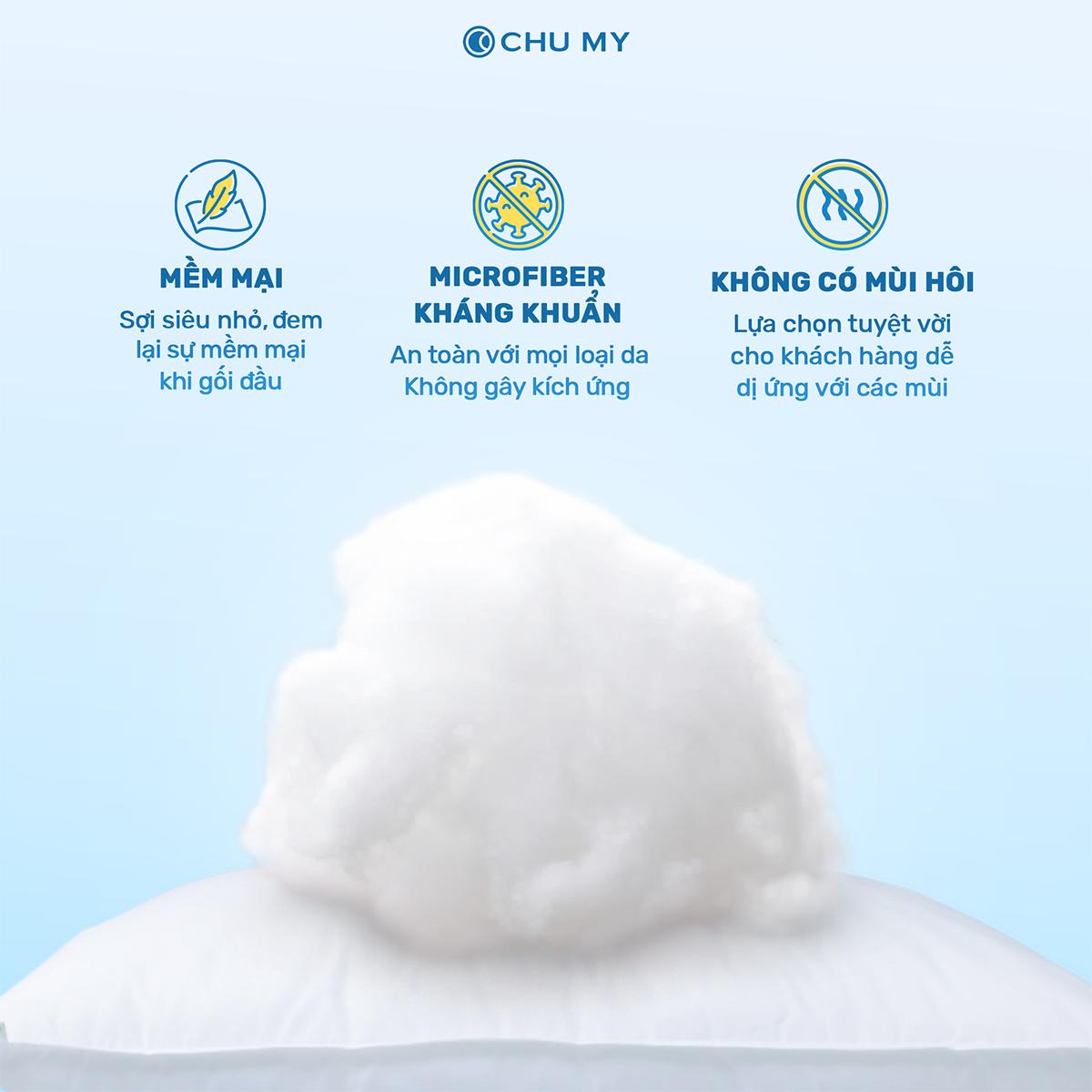 Ruột Gối Khách Sạn 5 Sao Microfiber Lông Vũ Nhân Tạo - Hình ảnh 3