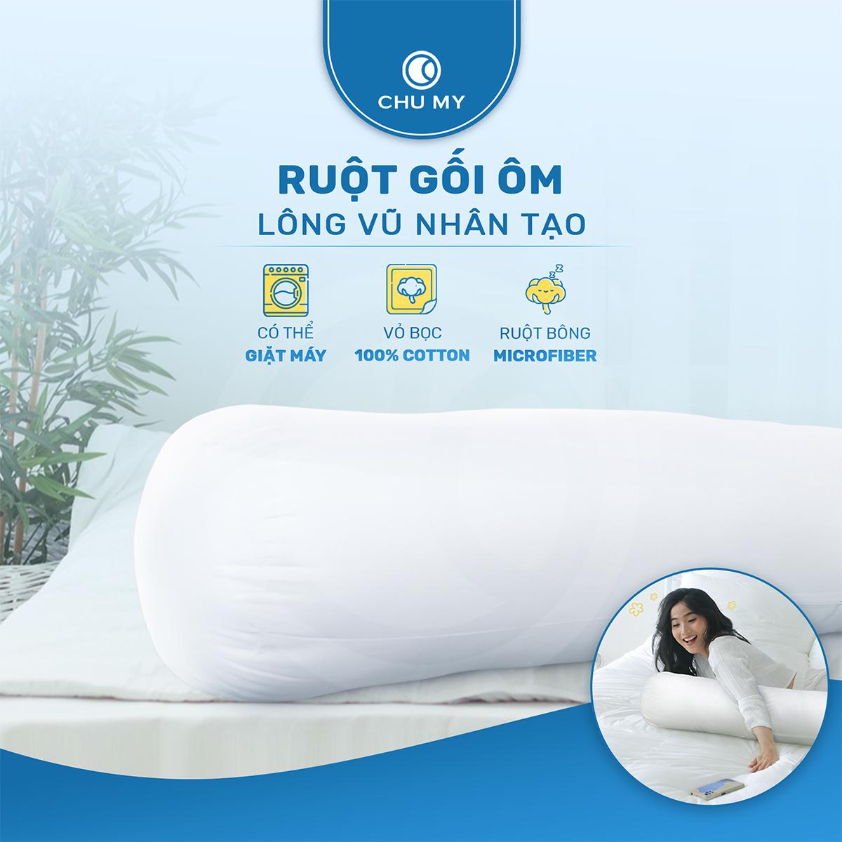 Ruột Gối Ôm Khách Sạn 5 Sao Microfiber D40x100cm - Hình ảnh 1