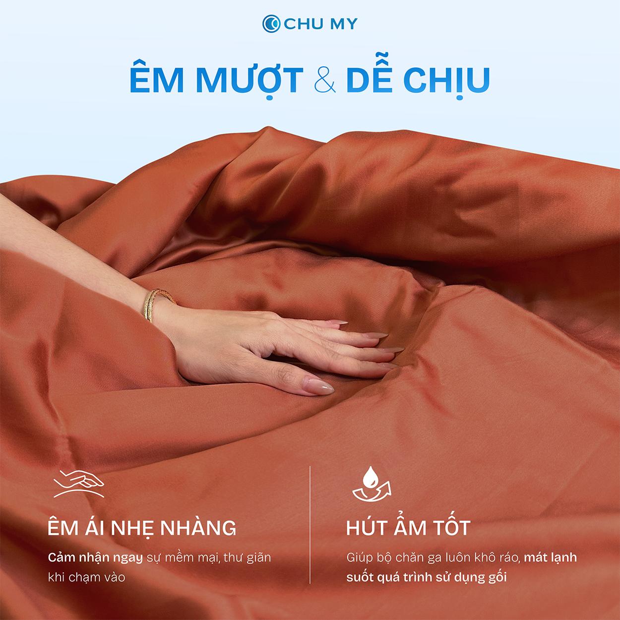 Bộ chăn ga tencel 60s 5 món CHU MY - Hình ảnh 2