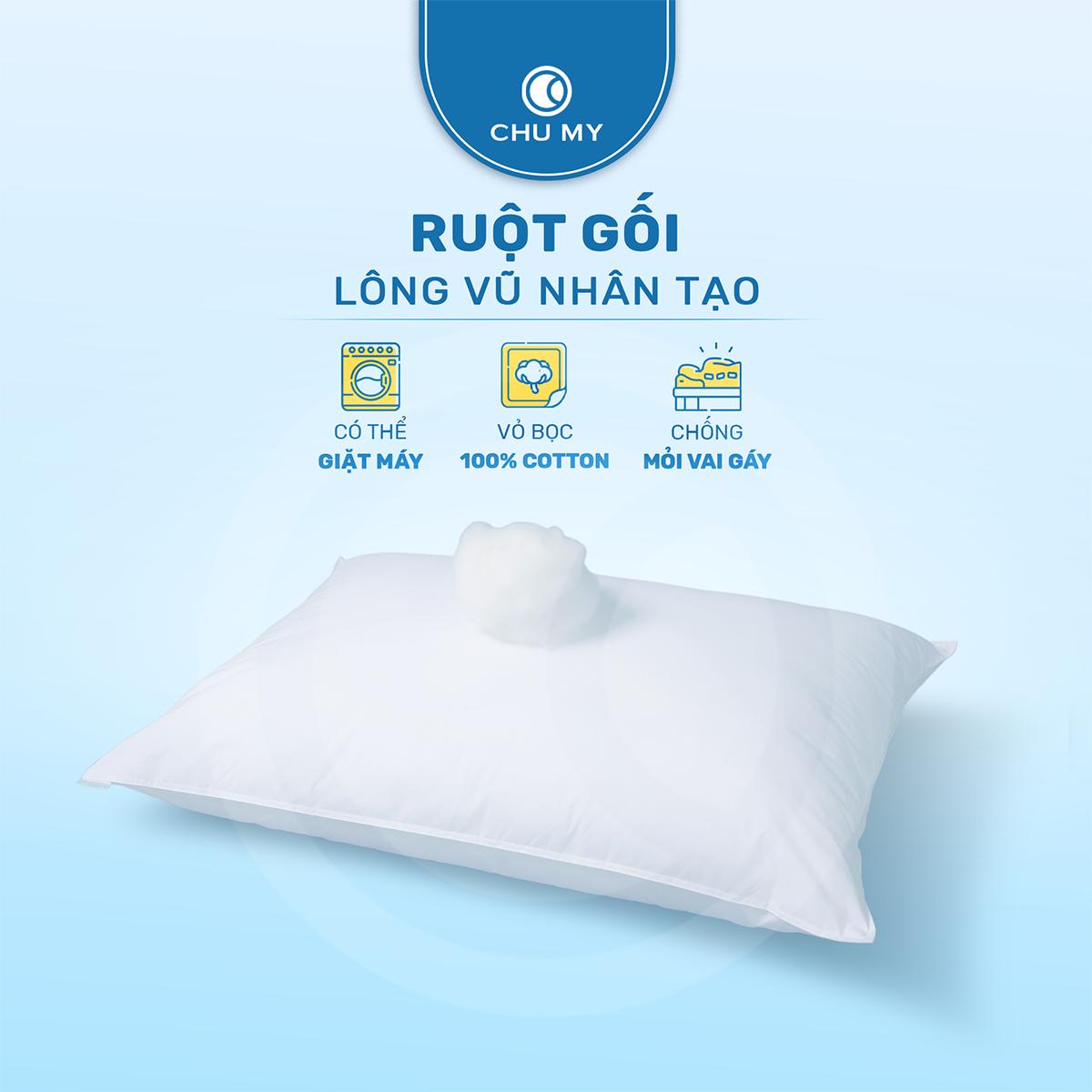 Ruột Gối Khách Sạn 5 Sao Microfiber Lông Vũ Nhân Tạo - Hình ảnh 1
