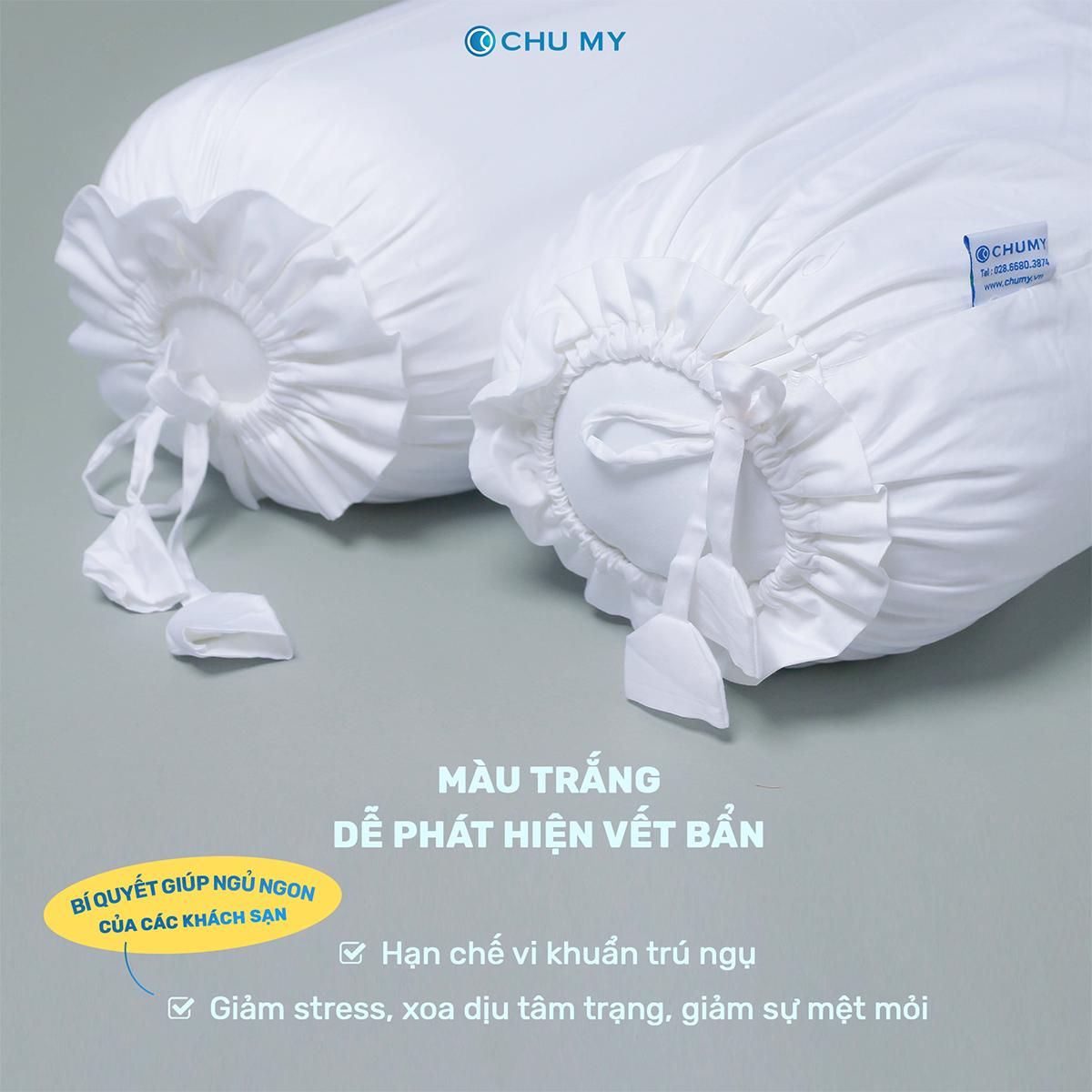 Vỏ Gối Ôm Cotton Khách Sạn 5 Sao D40x100cm | CHU MY - Hình ảnh 4