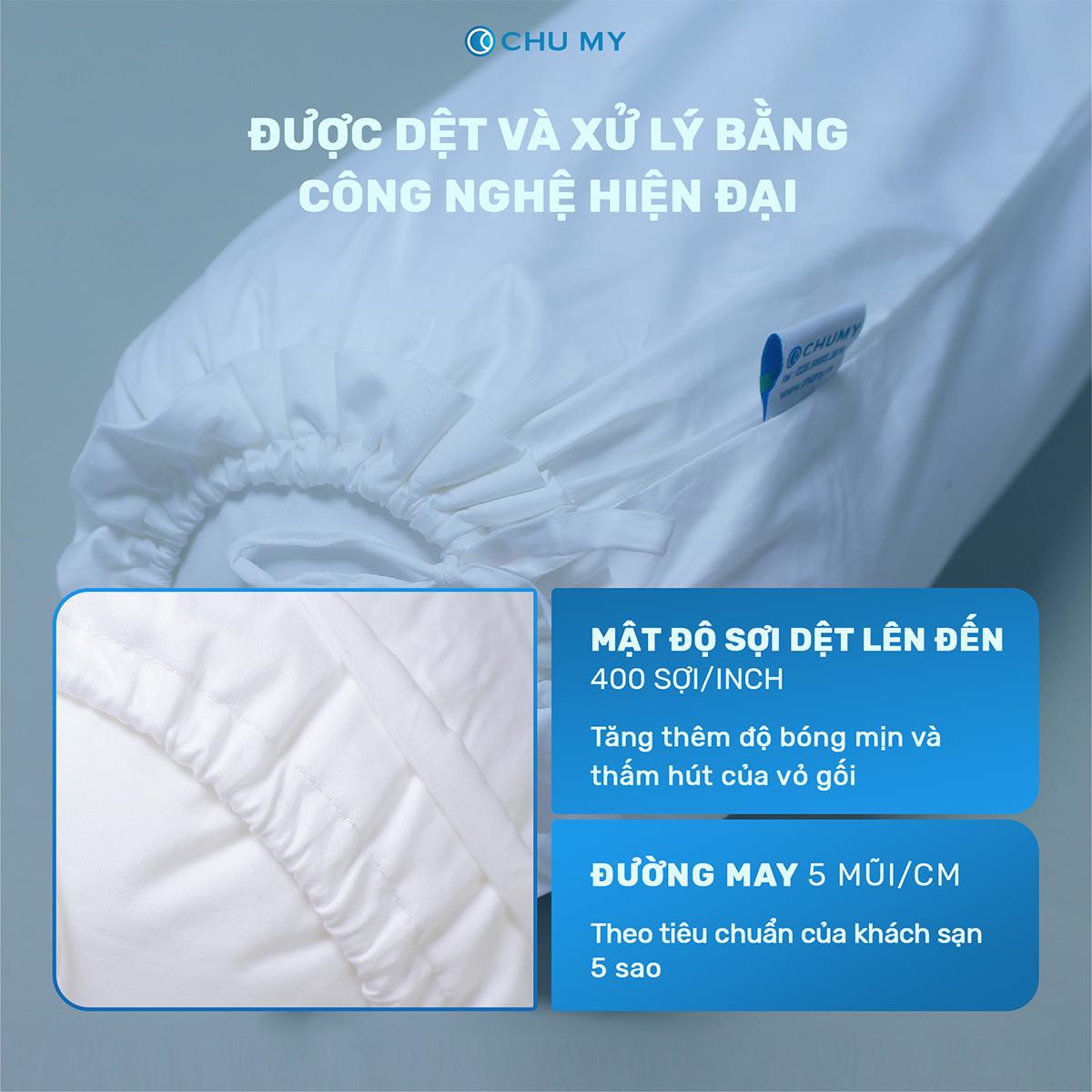Vỏ Gối Ôm Cotton Khách Sạn 5 Sao D40x100cm | CHU MY - Hình ảnh 2