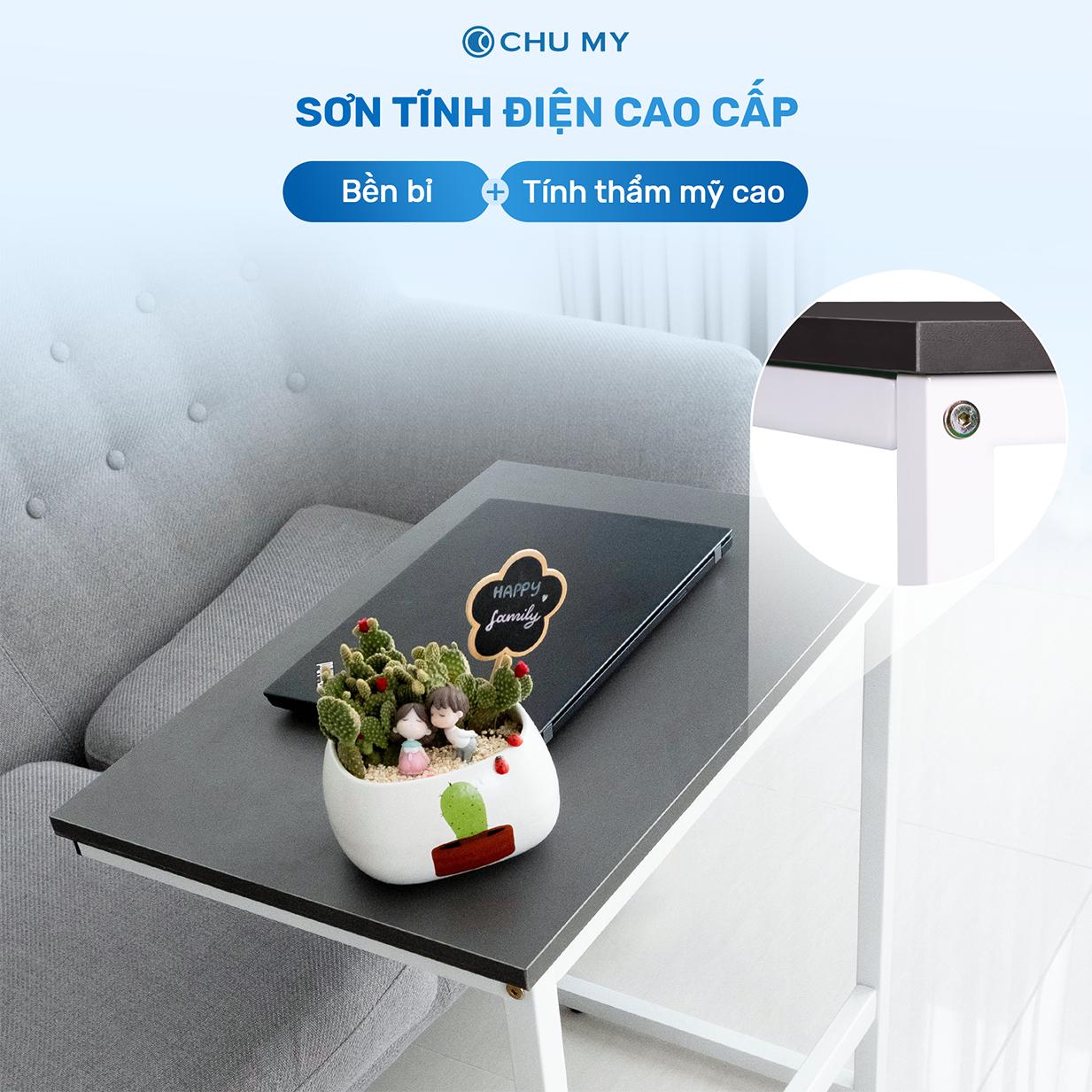 Bàn góc chữ C CHU MY chân sắt, thiết kế hiện đại, đa năng - Hình ảnh 3