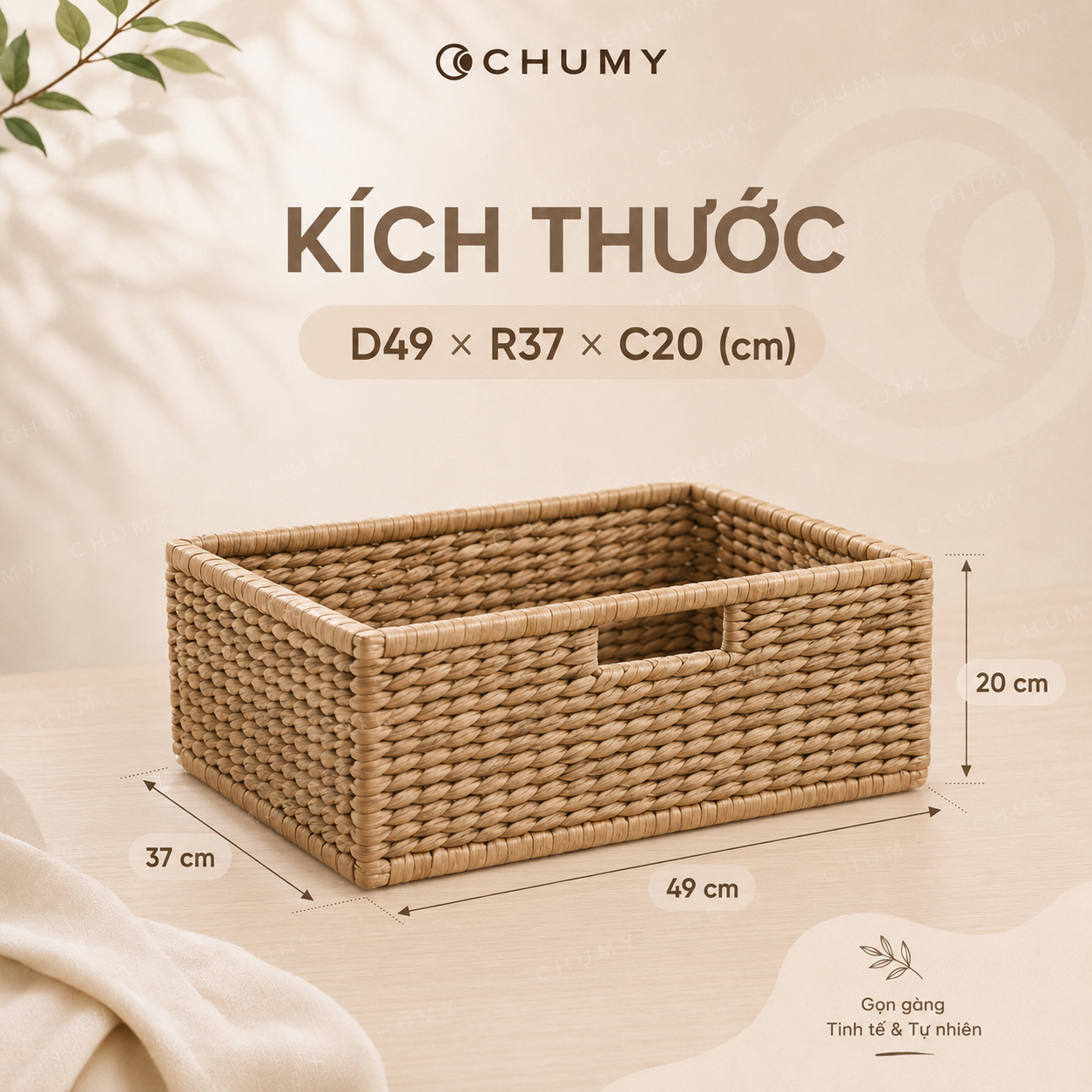 Khay Lục Bình Tự Nhiên Đựng Đồ Decor Bền Đẹp, Đa Năng - Hình ảnh 3