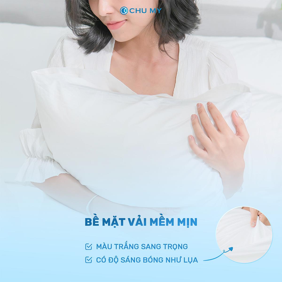 Vỏ Gối T400 Khách Sạn Chu My (100% Cotton Satin) - Bóng Mượt & Đẳng Cấp - Hình ảnh 4