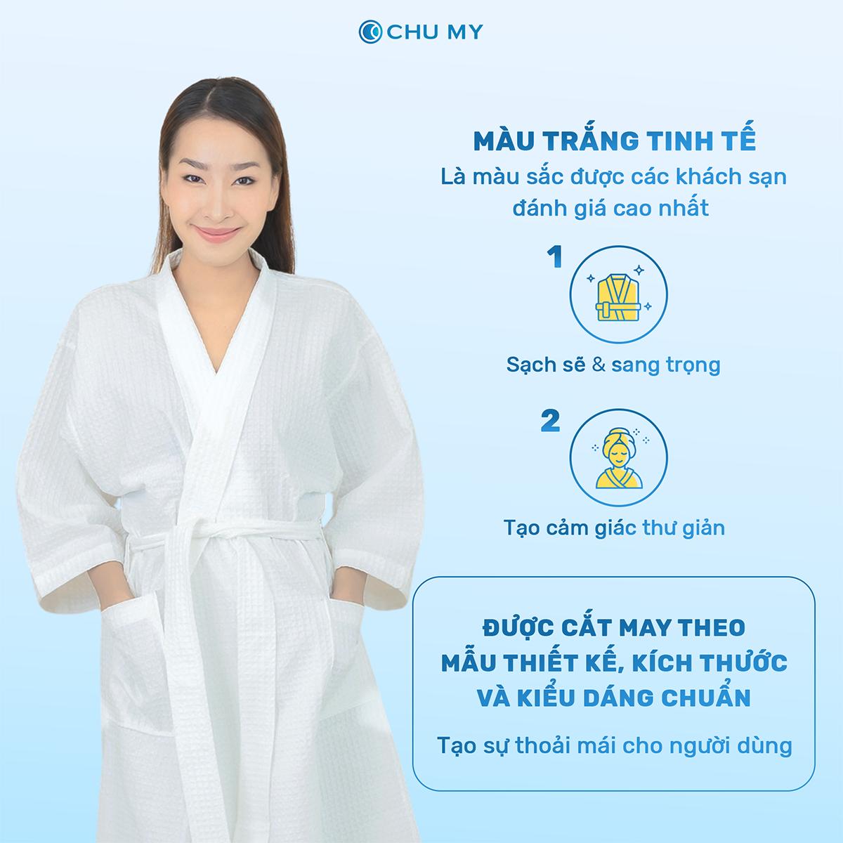Áo Choàng Tắm Khách Sạn 5 Sao Cotton Tổ Ong - Hình ảnh 5