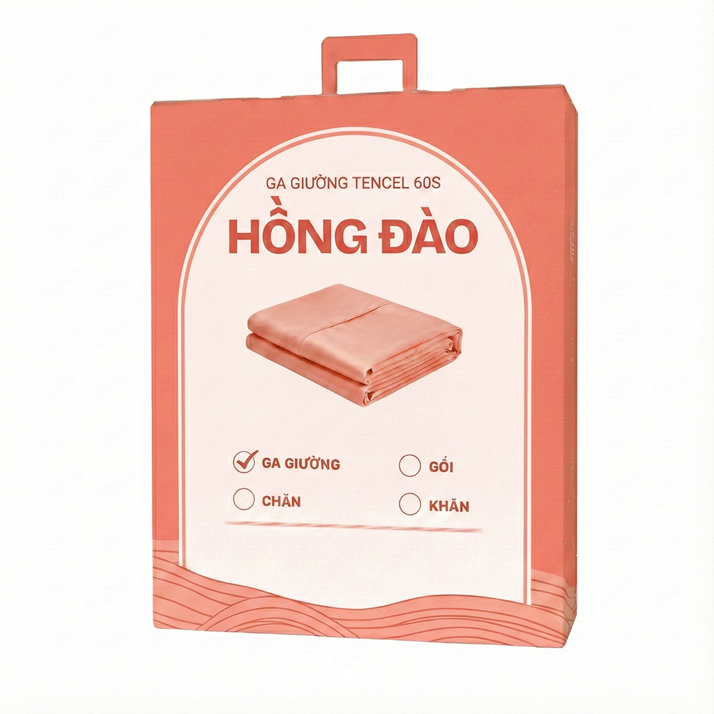 Ga giường Tencel 60s CHU MY - Hồng Đào - TS-186 - Hình ảnh 1