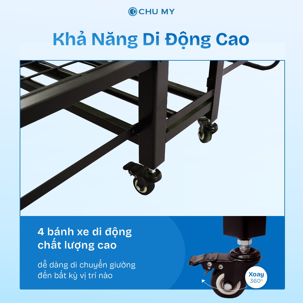Giường Phụ Khách Sạn CHU MY - Extra Bed Xếp Gọn 1mx2m - Hình ảnh 3