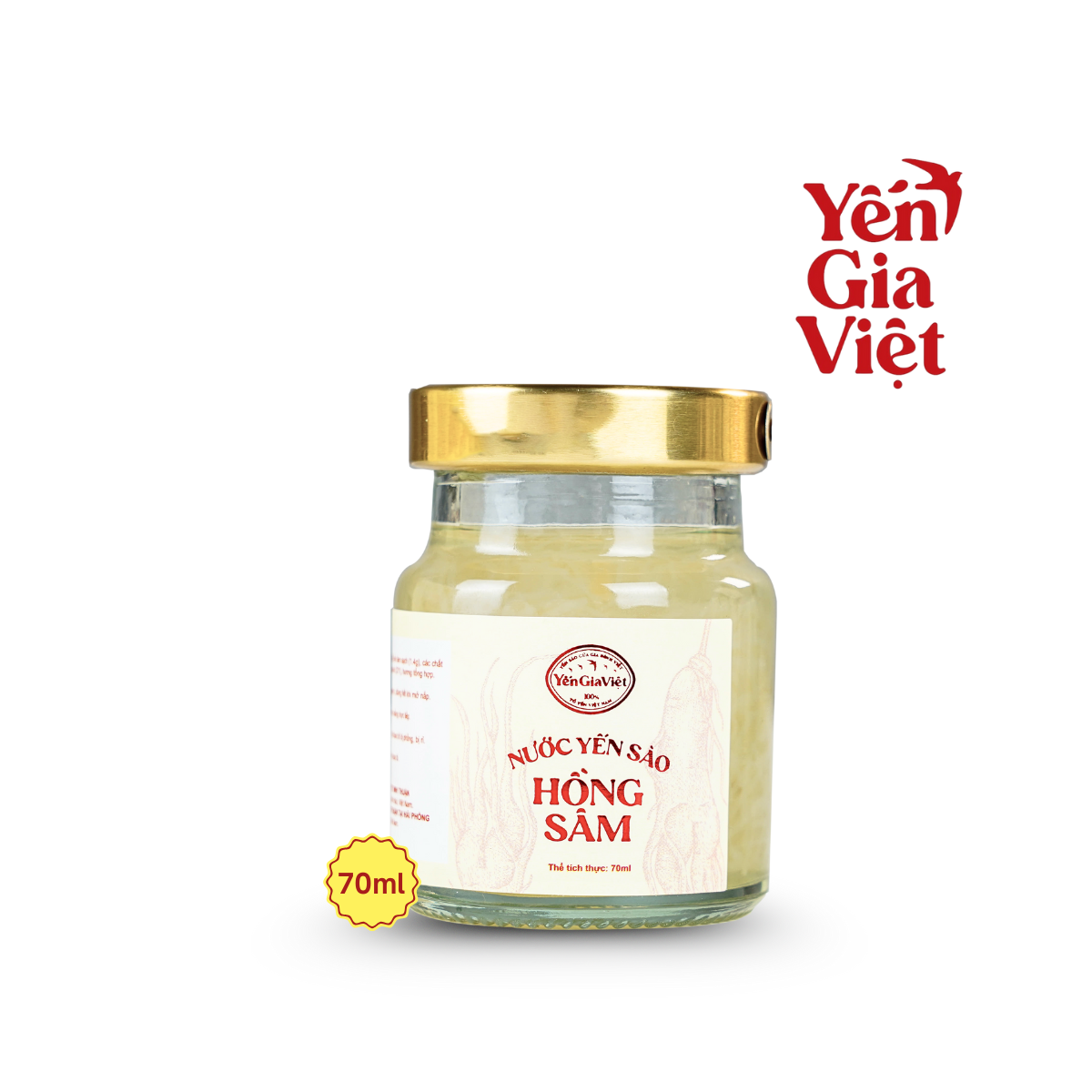 Nước Yến Sào Hồng Sâm 70ml - Hộp 6 Hũ