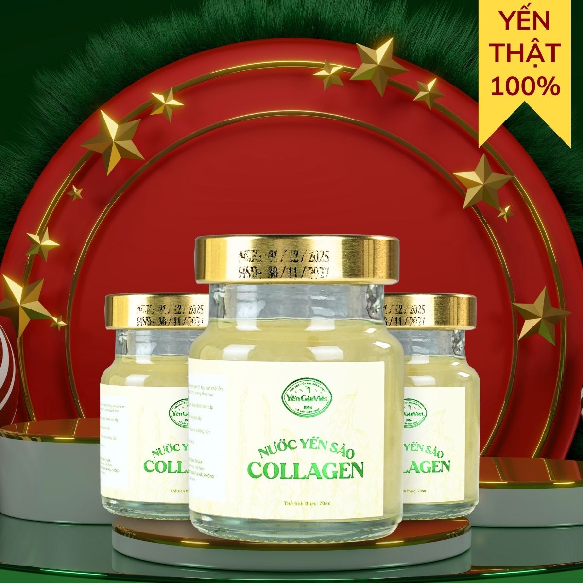 Combo 3 Hũ Nước Yến Sào Collagen 70ml