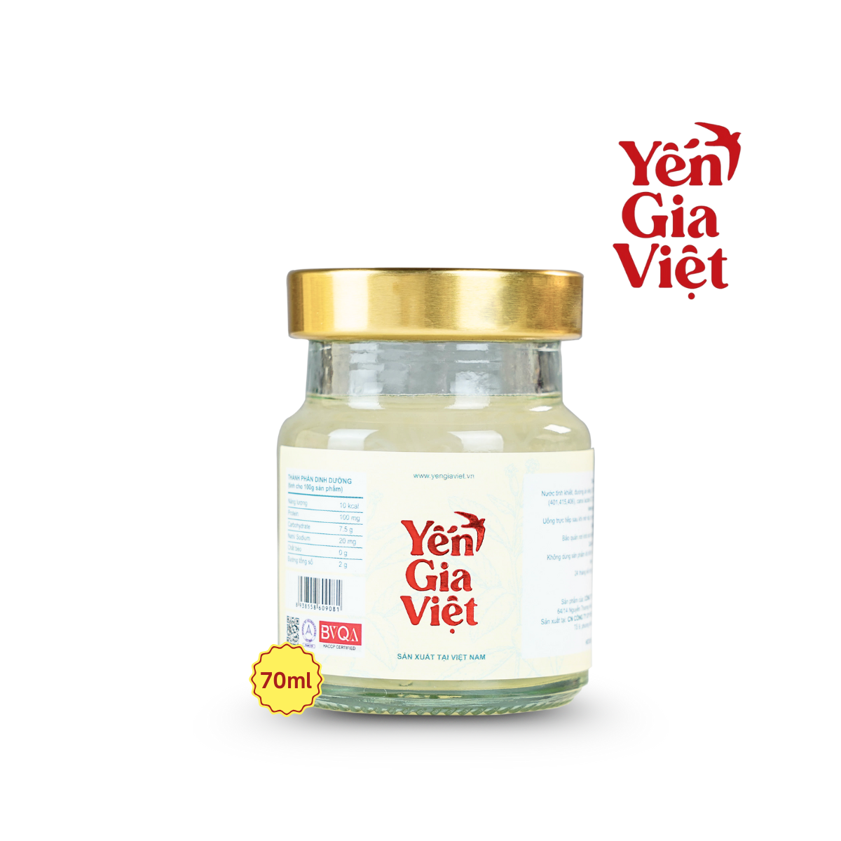 Nước Yến Sào Đường Ăn Kiêng 70ml - Hộp 6 Hũ
