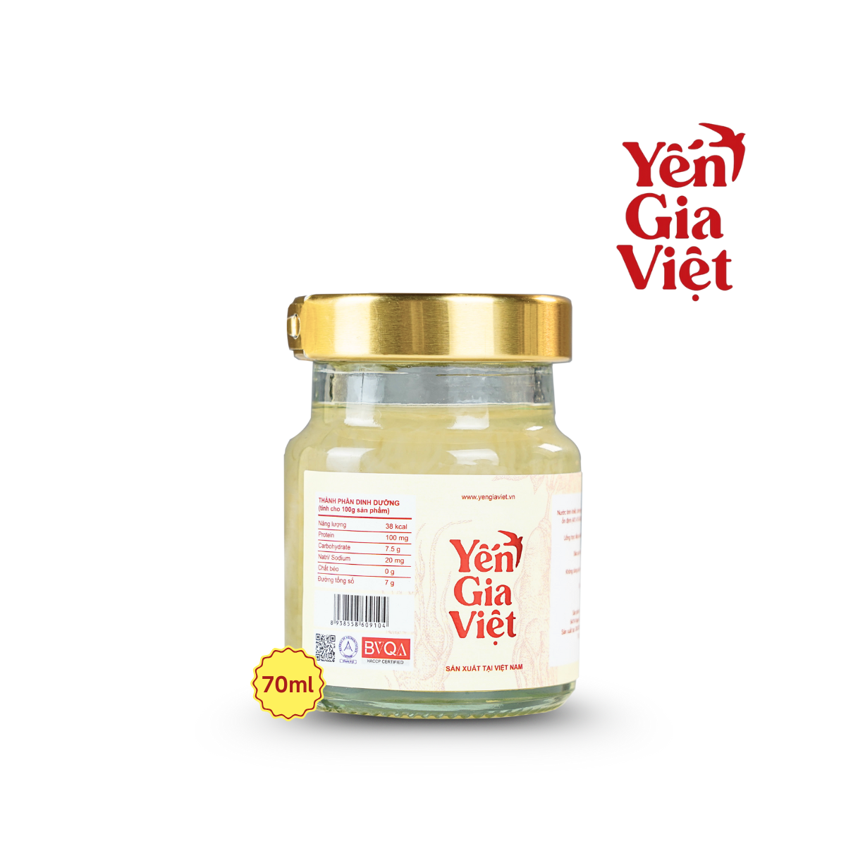 Nước Yến Sào Hồng Sâm 70ml - Hộp 6 Hũ