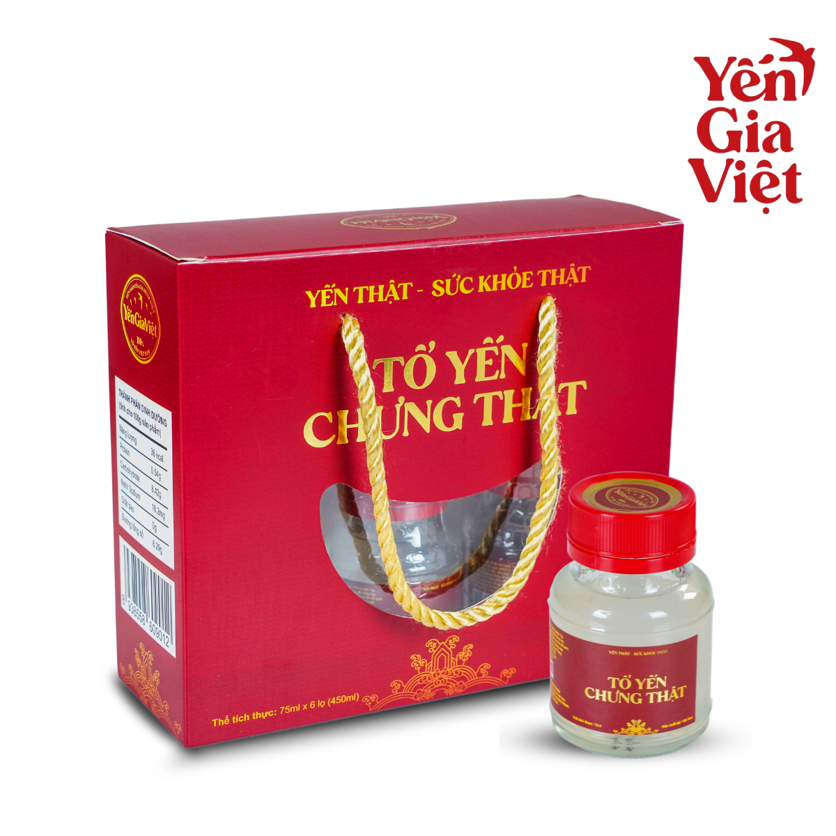 Tổ Yến Chưng Thật Đường Phèn 75ml - Hộp 6 Hũ