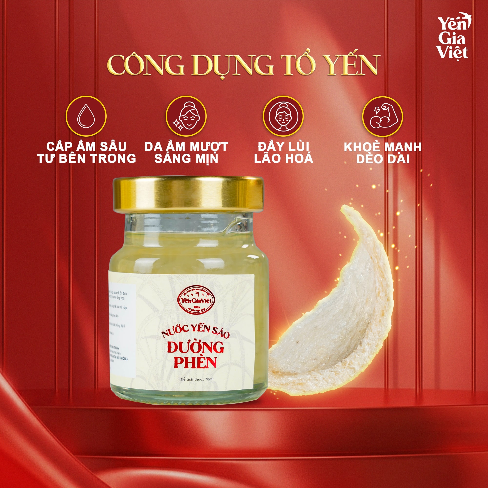 Nước Yến Sào Đường Phèn 70ml - Thùng 60 Hũ