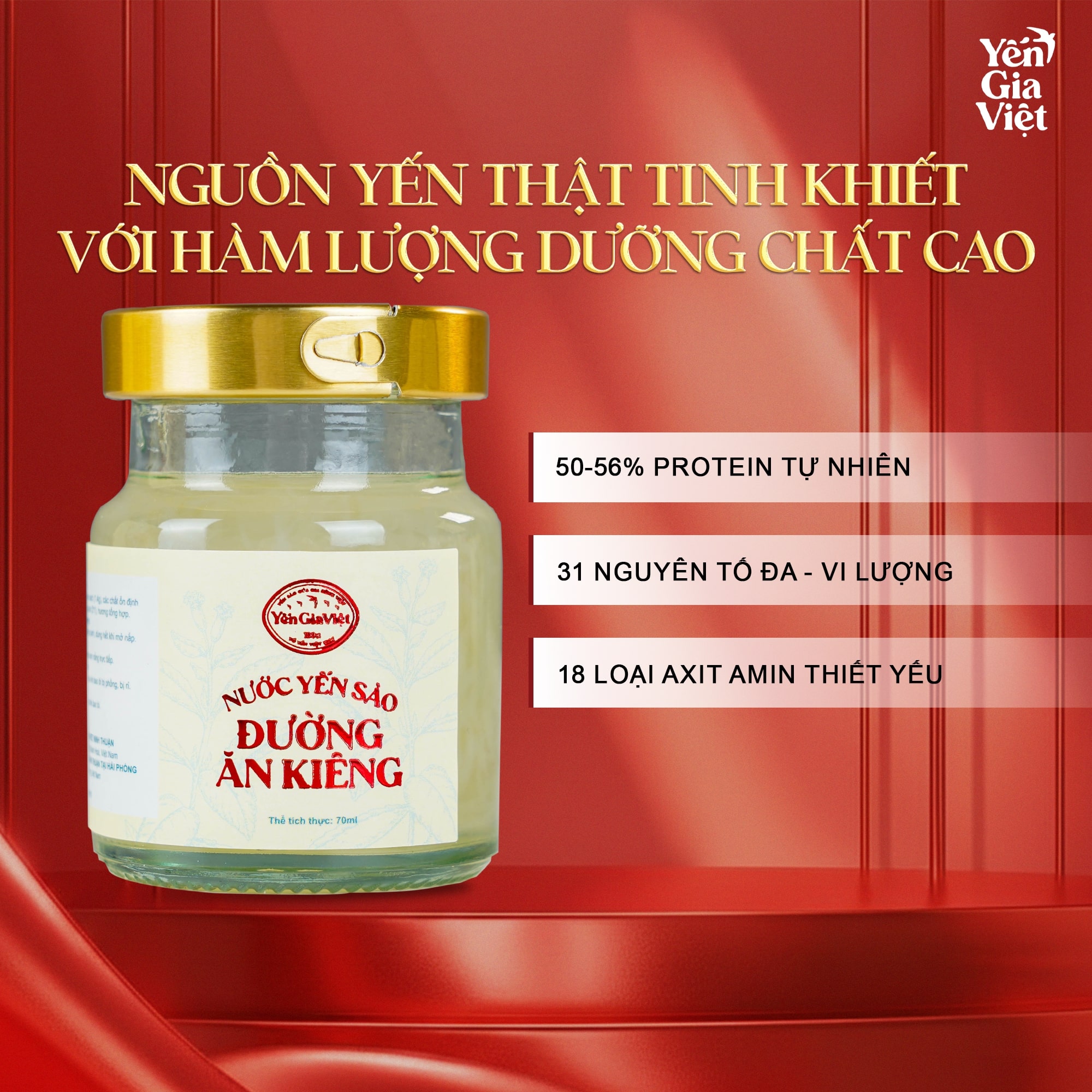 Nước yến sào Đường ăn kiêng Yến Gia Việt 70ml