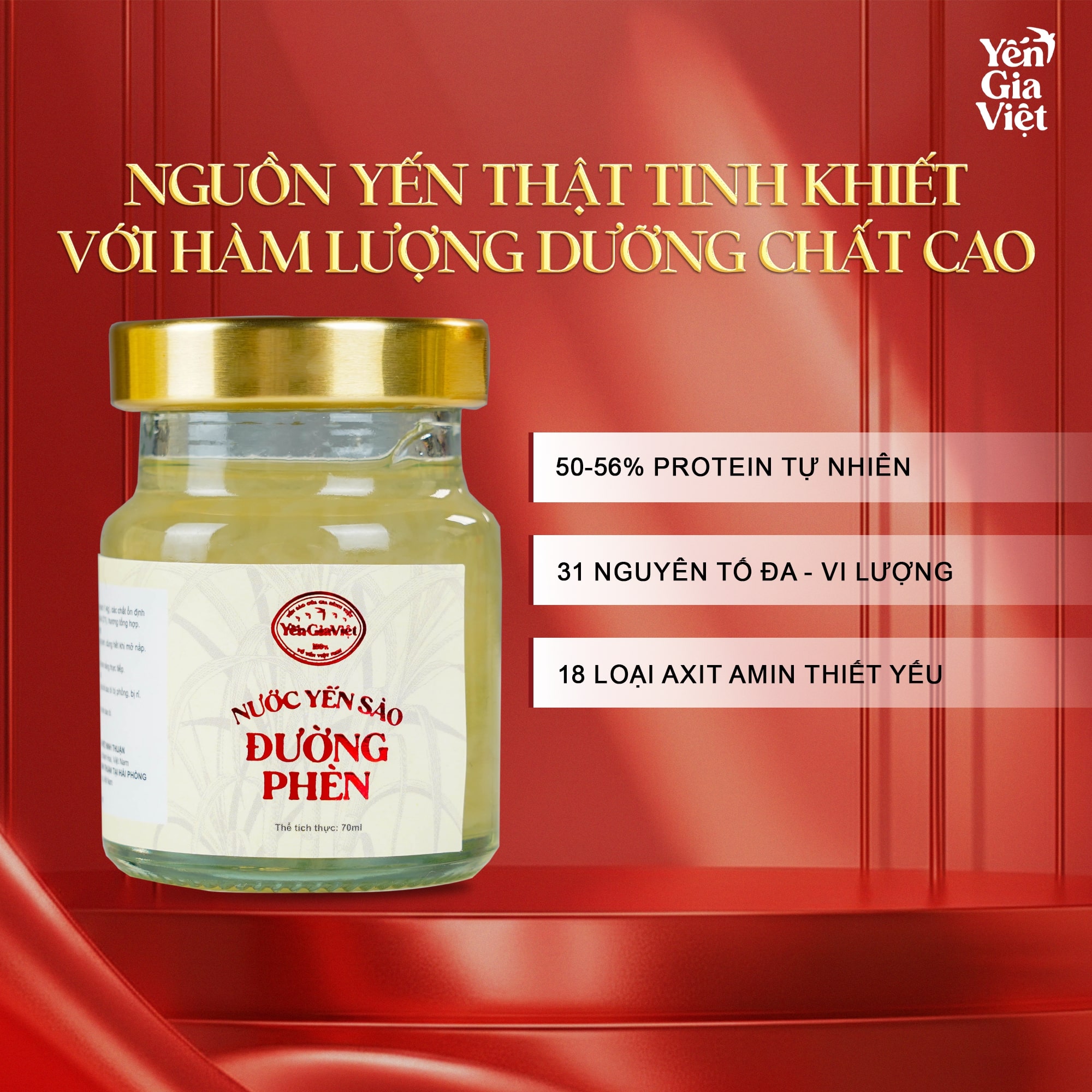 Nước Yến Sào Đường Phèn 70ml - Thùng 60 Hũ