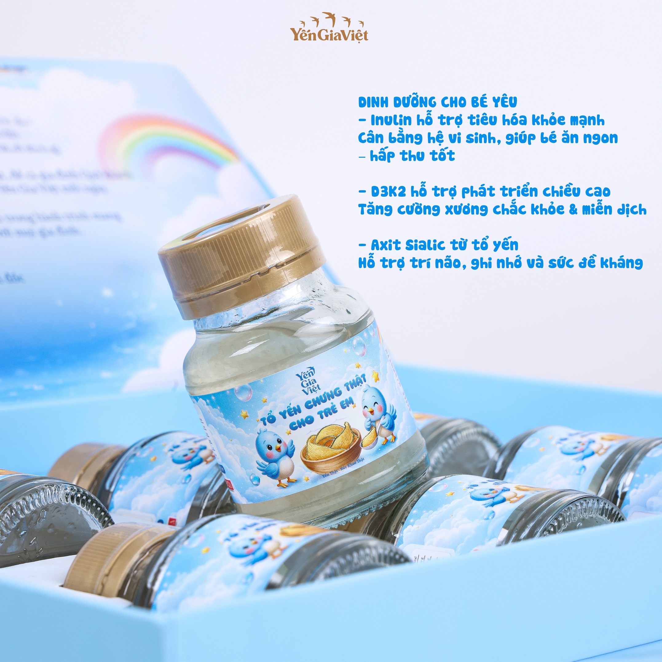 [Set 6 hũ 7.5g Yến Tươi] Tổ Yến Chưng Thật cho bé Yến Gia Việt cao cấp, giúp tăng cường đề kháng, ăn ngon - hũ 75ml