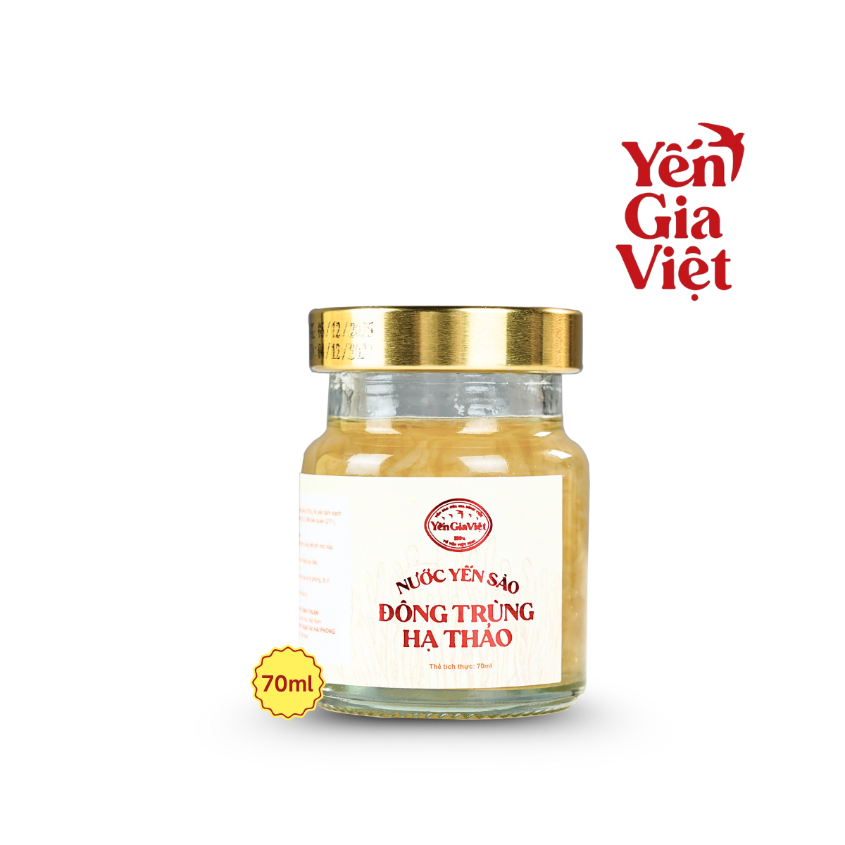 Set 6 hũ nước yến sào đông trùng hạ thảo Yến Gia Việt giúp tăng cường đề kháng, phục hồi sức khỏe - hũ 70ml