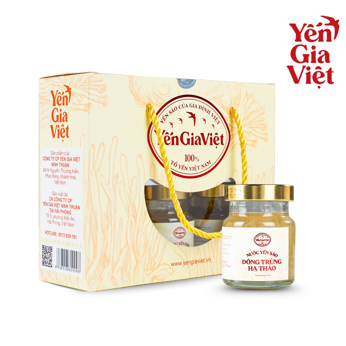 Set 6 hũ nước yến sào đông trùng hạ thảo Yến Gia Việt giúp tăng cường đề kháng, phục hồi sức khỏe - hũ 70ml