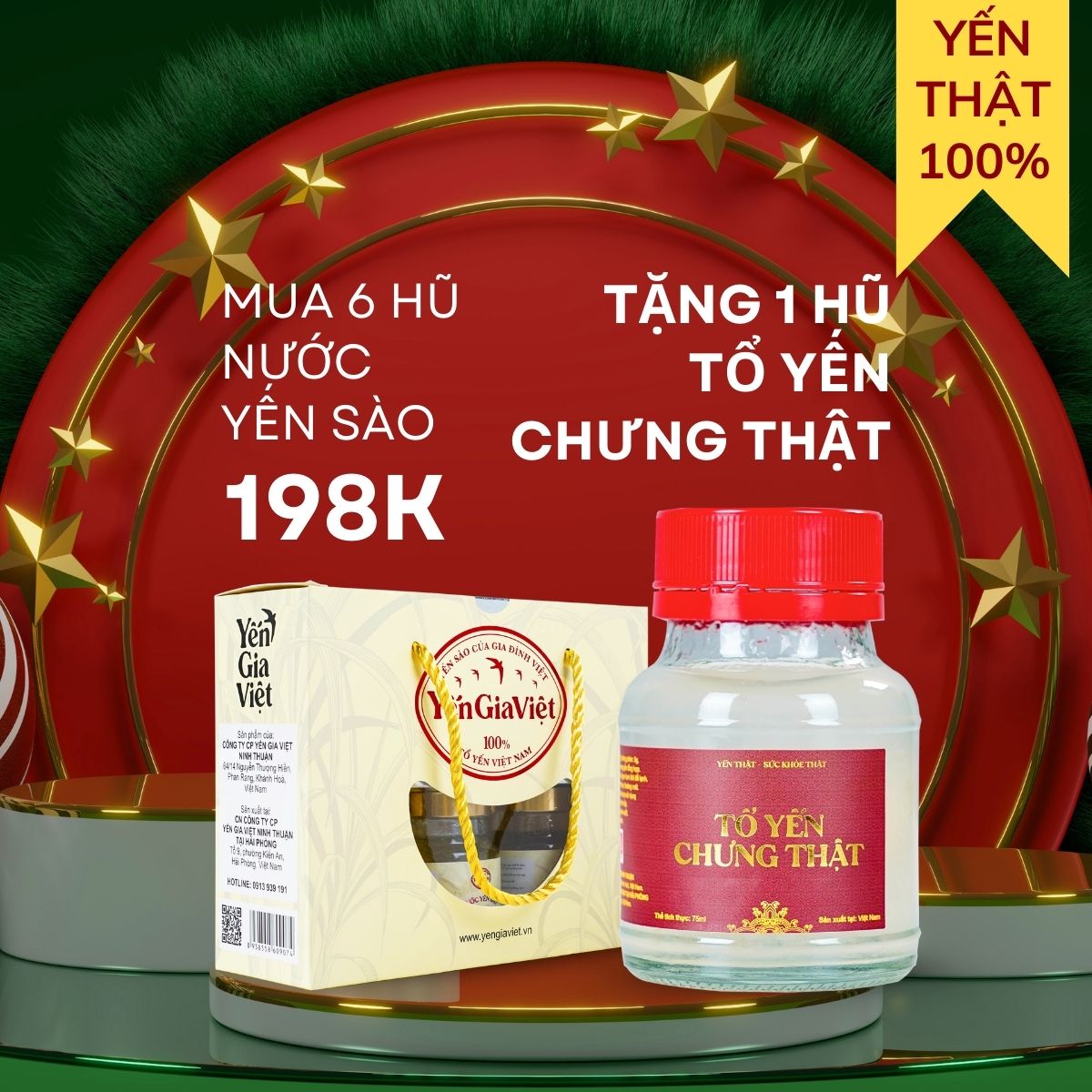 Nước Yến Sào Đường Phèn 70ml - Hộp 6 Hũ