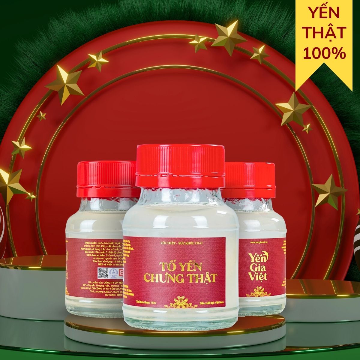 Combo 3 Hũ Tổ Yến Chưng Thật Đường Phèn