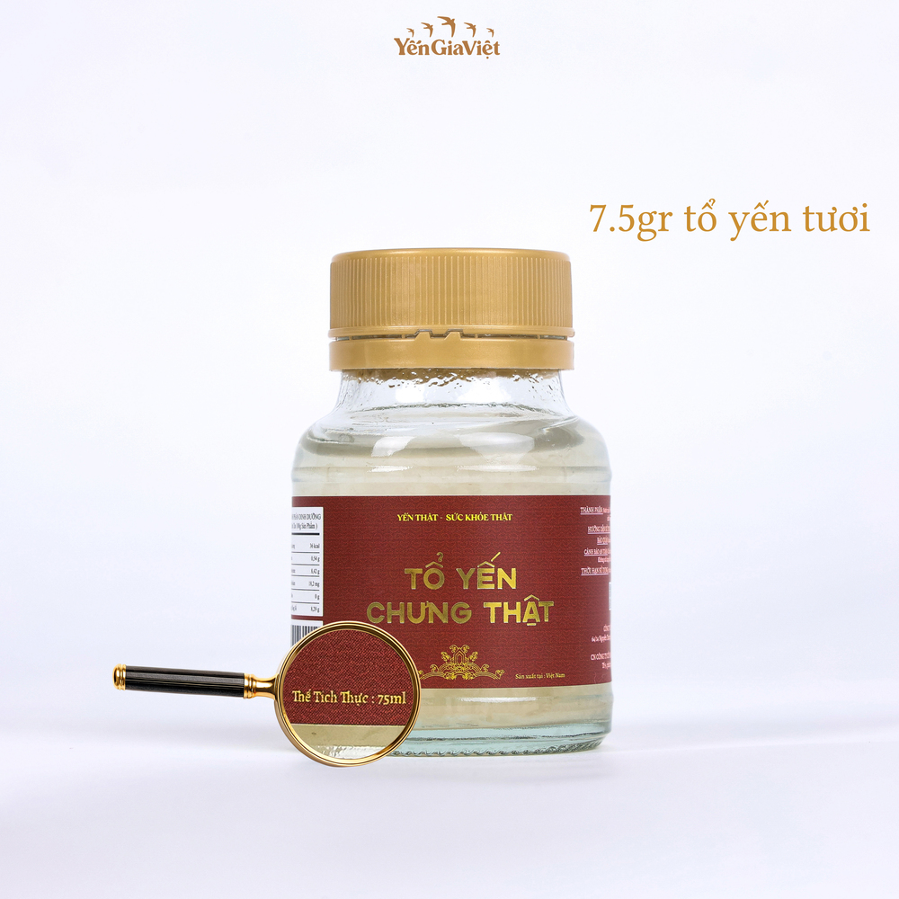 [Set 6 hũ 7.5g Yến Tươi ] Tổ Yến Chưng Thật Đường phèn Yến Gia Việt cao cấp yến tươi giúp bồi bổ sức khỏe - hũ 75ml
