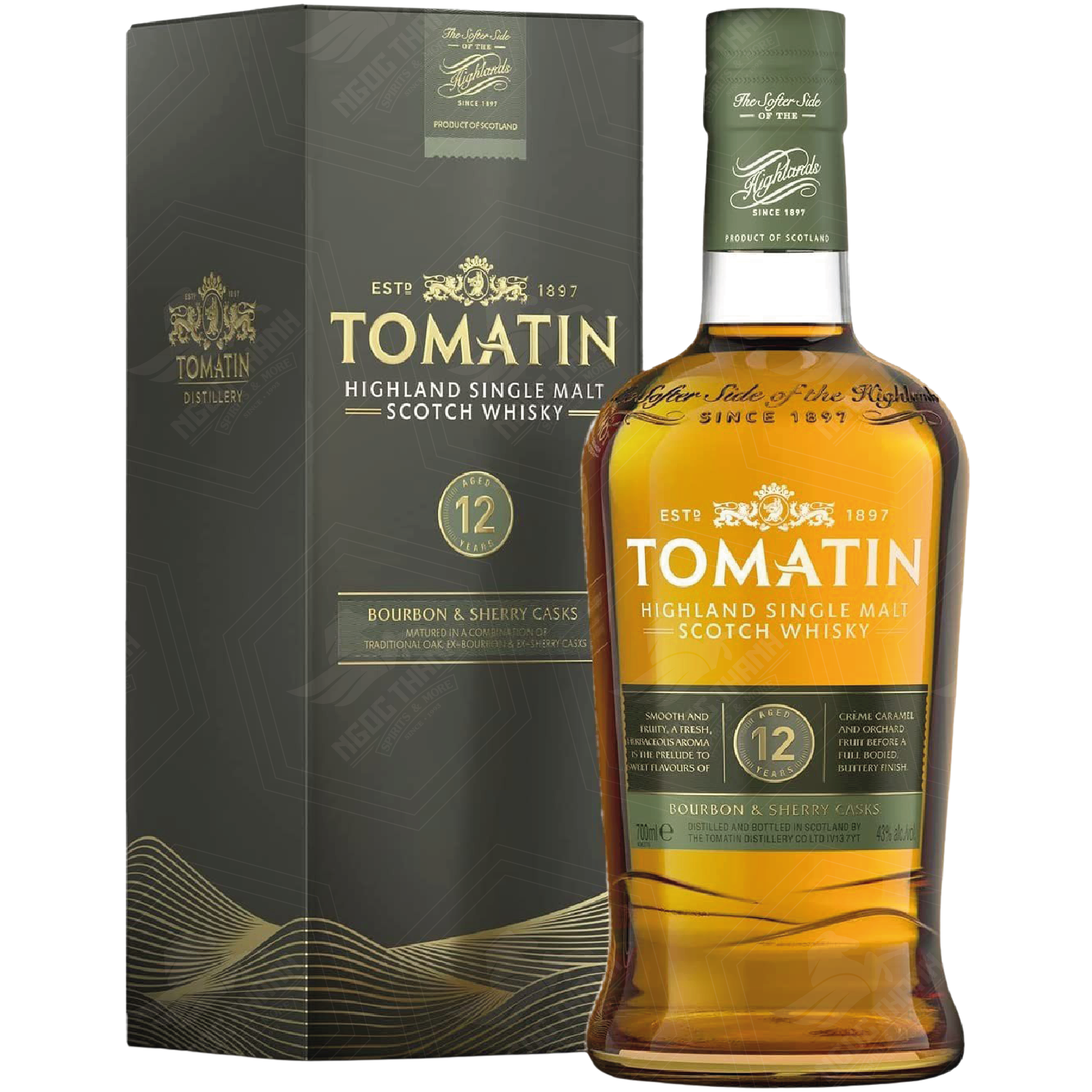<b>Tomatin 12 Year Old Bourbon and Sherry</b><br>70cl | 43%