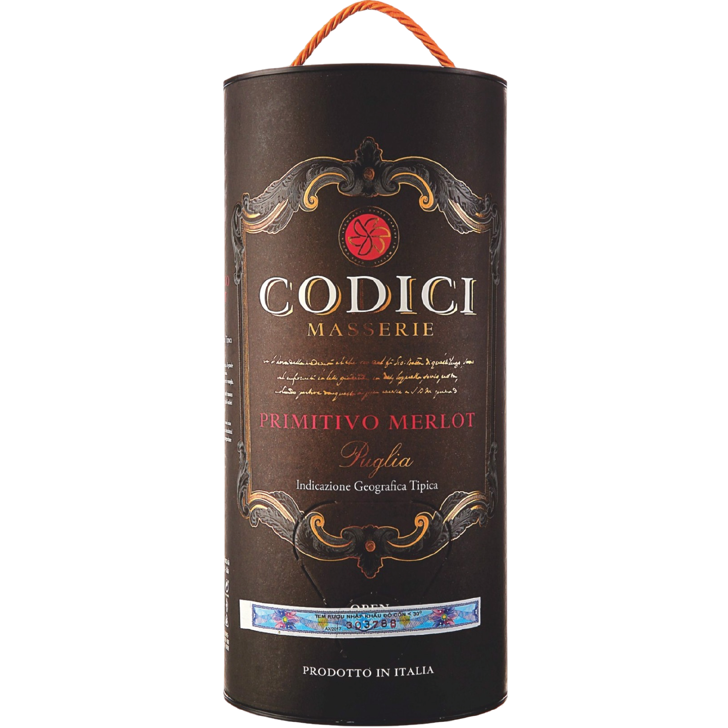<b>Vang Bịch Ý Codici Masserie Primitivo Merlot</b><br>3L | 13.5%